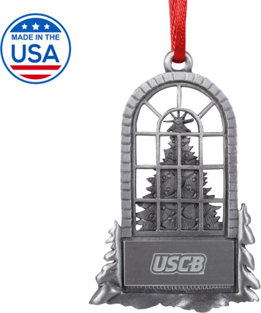 South Carolina Beaufort Tree in Window Ornament USCB Athletics Wordmark Engraved - ONLINE ONLY