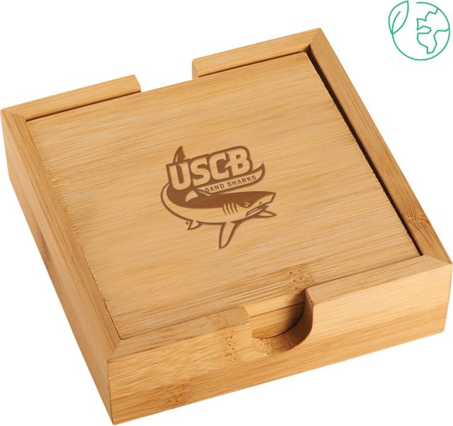 South Carolina Beaufort Bamboo Coaster Set USCB Primary Athletics Mark Engraved - ONLINE ONLY