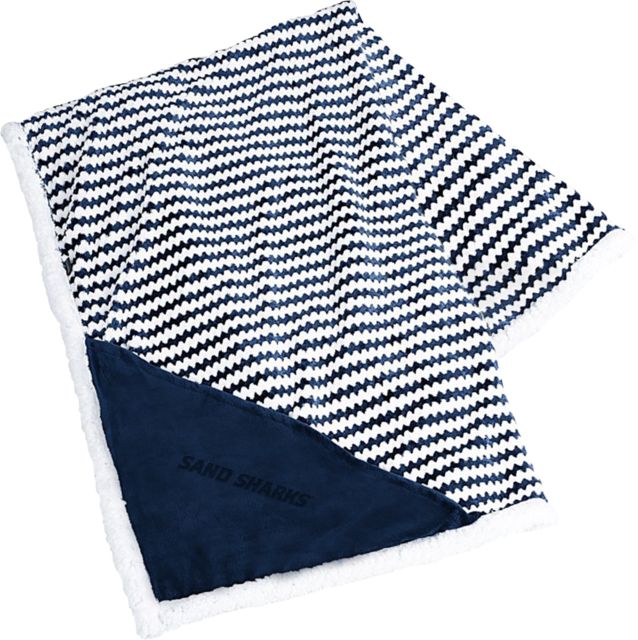 South Carolina Beaufort Field & Co Luxurious Chevron Striped Sherpa Blanket Sand Sharks - ONLINE ONLY