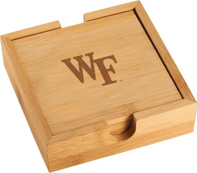 Wake Forest Bamboo Coaster Set WF Engraved - ONLINE ONLY