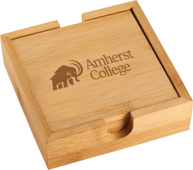 Amherst College Bamboo Coaster Set Mammoth Amherst College Lock Up Engraved - ONLINE ONLY