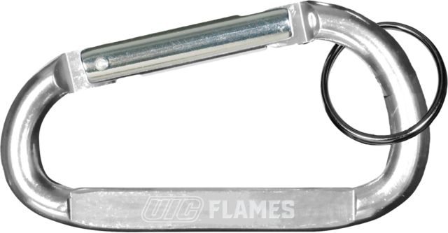 UIC Carabiner with Split Ring UIC Flames Horizontal Engraved- ONLINE ONLY