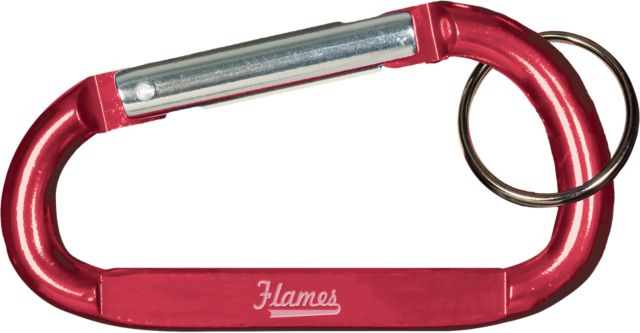 UIC Red Carabiner with Split Ring Flames Script Engraved- ONLINE ONLY