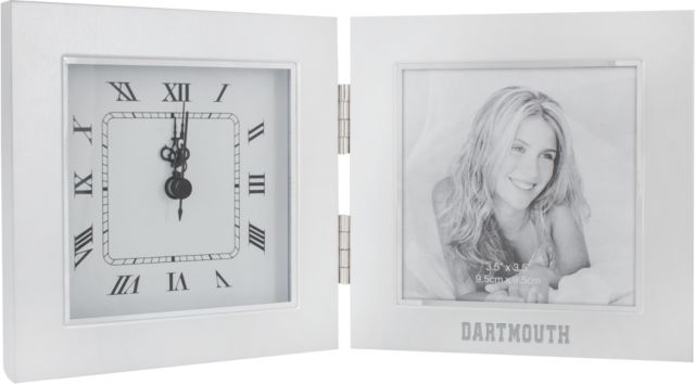 Dartmouth Two Tone Photo Frame w/Clock Dartmouth  Engraved - ONLINE ONLY
