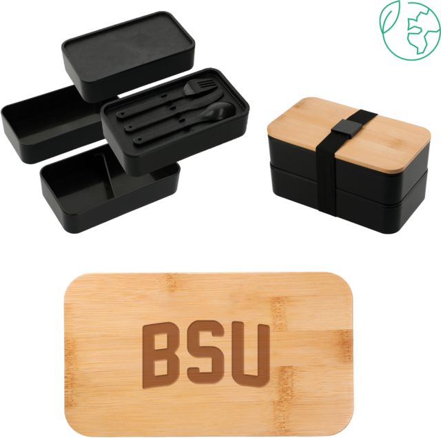 Bowie State Stackable Bamboo Fiber Bento Box BSU - ONLINE ONLY