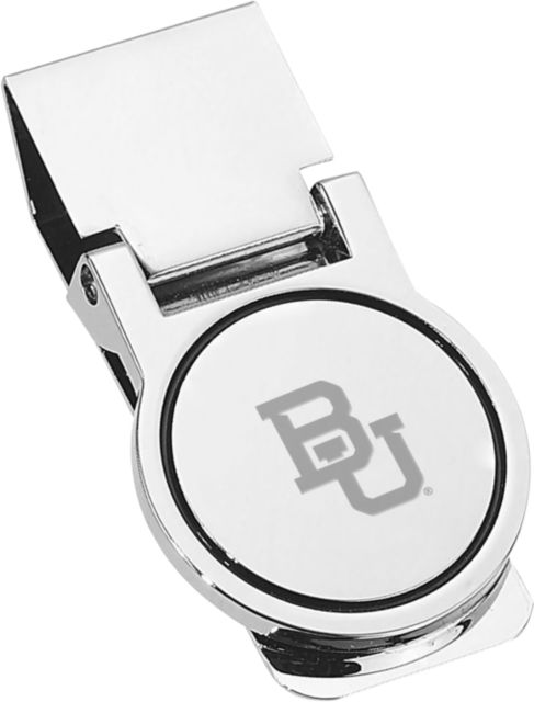 Baylor Round Money Clip Interlocking BU Engraved - ONLINE ONLY