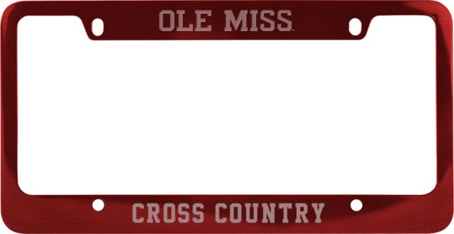 Ole Miss Metal License Plate Frame Ole Mill Block Flat Wordmark Engraved - ONLINE ONLY