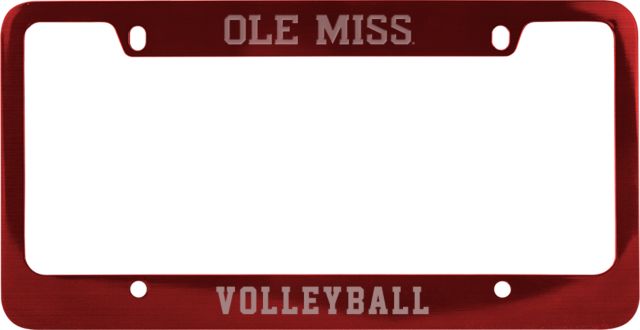 Ole Miss Metal License Plate Frame Ole Mill Block Flat Wordmark Engraved - ONLINE ONLY