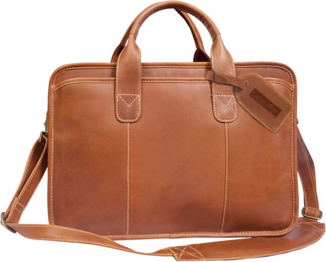 Citrus College Canyon Tan Buffalo Valley Briefcase Citrus College Wordmark Engraved - ONLINE ONLY