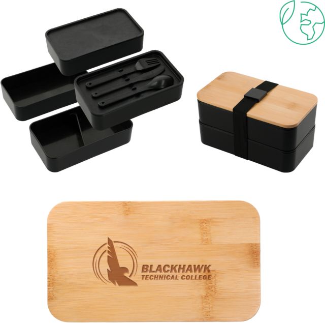 Blackhawk Technical Stackable Bamboo Fiber Bento Box BTC Right Logo Engraved - ONLINE ONLY