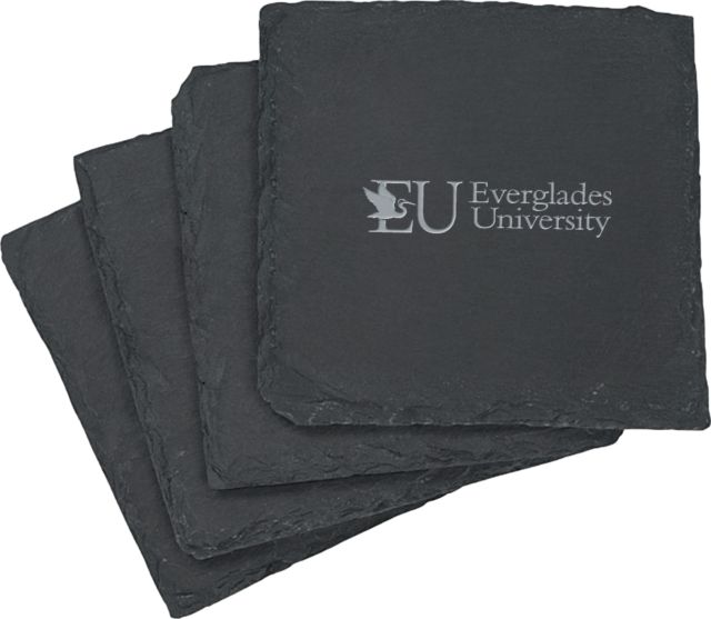 Everglades University® Slate Coaster Set Everglades University Primary Engraved - ONLINE ONLY