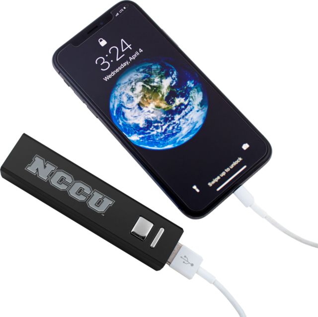North Carolina Central Aluminum Power Bank NCCU Wordmark Engraved - ONLINE ONLY