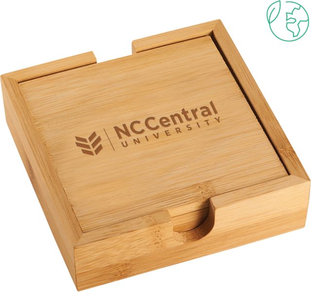 North Carolina Central Bamboo Coaster Set NC Central University Mark Engraved - ONLINE ONLY