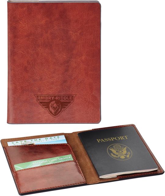 Embry Riddle Prescott Fabrizio RFID Passport Holder Athletic Mark Engraved - ONLINE ONLY