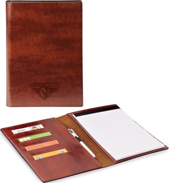 Embry Riddle Prescott Fabrizio Junior Brown Padfolio Athletic Mark Engraved - ONLINE ONLY