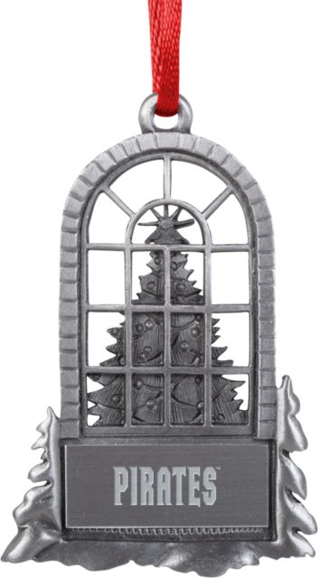 Seton Hall Tree in Window Ornament Pirates Wordmark Engraved - ONLINE ONLY