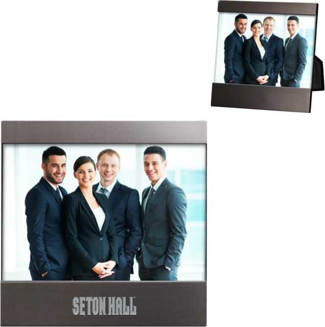 Seton Hall Brushed Gun Metal 4 x 6 Photo Frame Seton Hall Wordmark Engraved - ONLINE ONLY