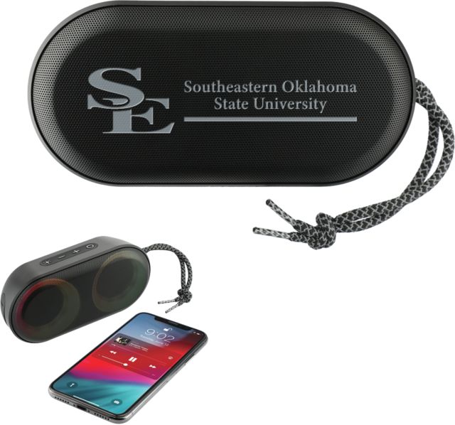 Southeastern Oklahoma State Zedd Outdoor Speaker with RGB Lights Southeastern Oklahoma State University Flat Engraved - ONLINE ONLY