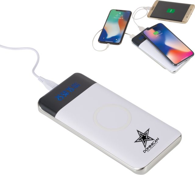 Dominican Constant 10000 mAh Wireless Power Bank w/ Display Dominican University with Star Stacked Engraved - ONLINE ONLY