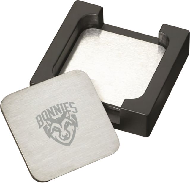 St Bonaventure Stainless Coaster Set St Bonaventure Primary Mascot Mark Engraved - ONLINE ONLY