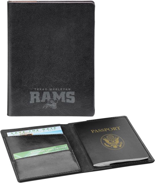 Texas Wesleyan Fabrizio RFID Passport Holder Primary Mark  Engraved - ONLINE ONLY