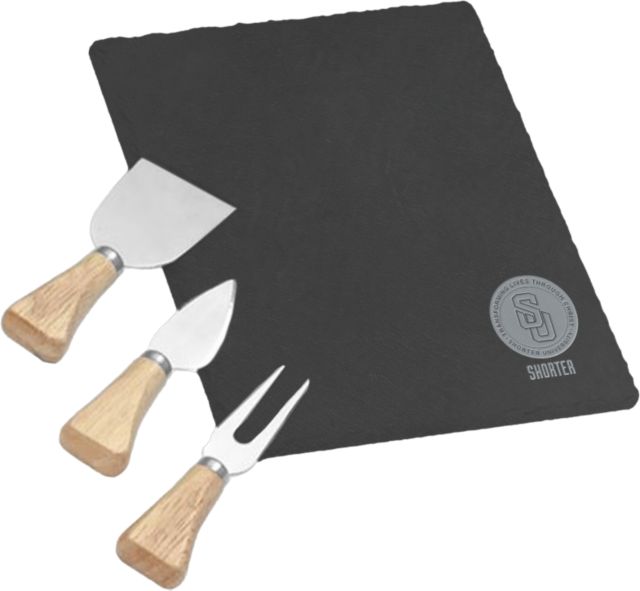 Shorter Univ 4 Piece Slate Cheese Serving Set Shorter University SU Engraved - ONLINE ONLY