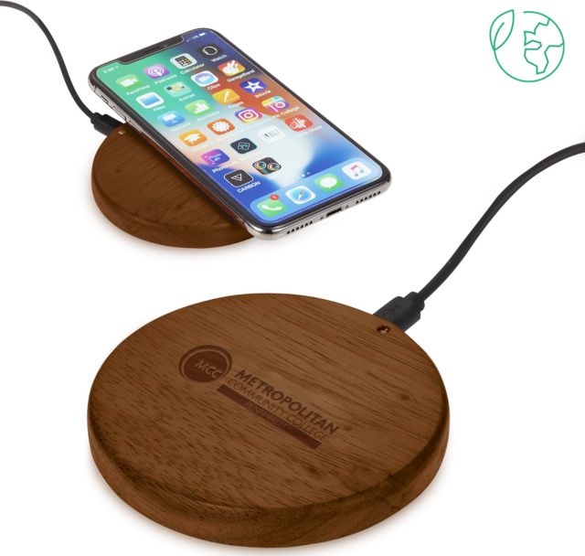 Metropolitan Penn Valley Bora Wooden Wireless Charging Pad Metropolitan Community College Penn Valley Engraved - ONLINE ONLY
