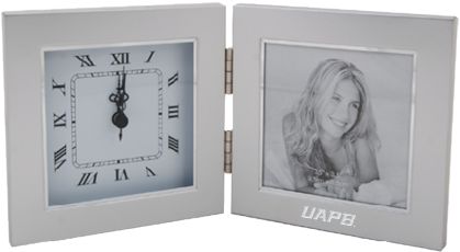 Arkansas Pine Bluff Two Tone Photo Frame w/Clock UAPB Word Mark Engraved - ONLINE ONLY