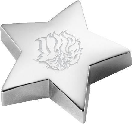 Arkansas Pine Bluff Star Paperweight Golden Lion Head Engraved - ONLINE ONLY