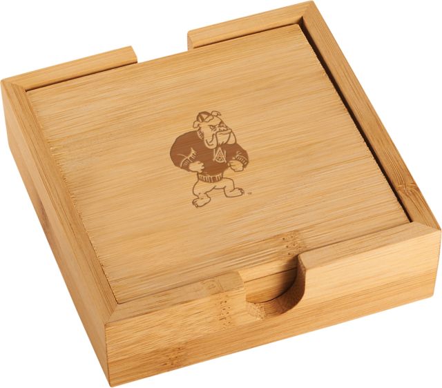 Alabama AandM Bamboo Coaster Set Secondary Mark Engraved - ONLINE ONLY
