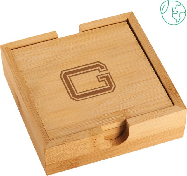 Guilford College Bamboo Coaster Set Guilford College G Engraved - ONLINE ONLY