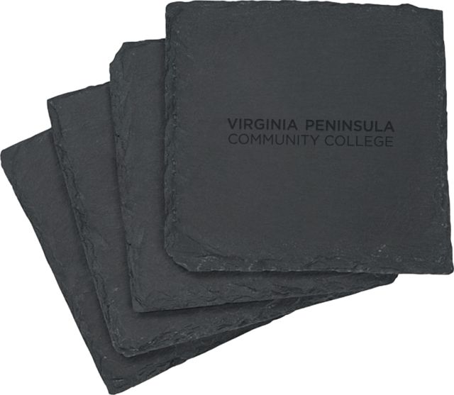 Virginia Peninsula Slate Coaster Set Virginia Peninsula Community College Engraved - ONLINE ONLY