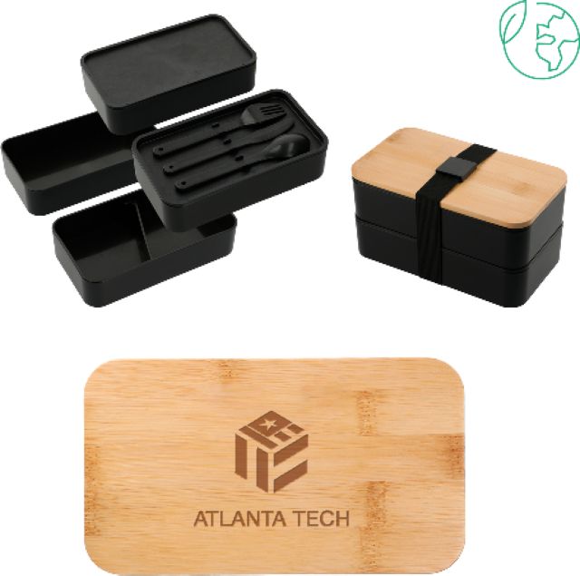 Atlanta Tech College Stackable Bamboo Fiber Bento Box Atlanta Tech Engraved - ONLINE ONLY