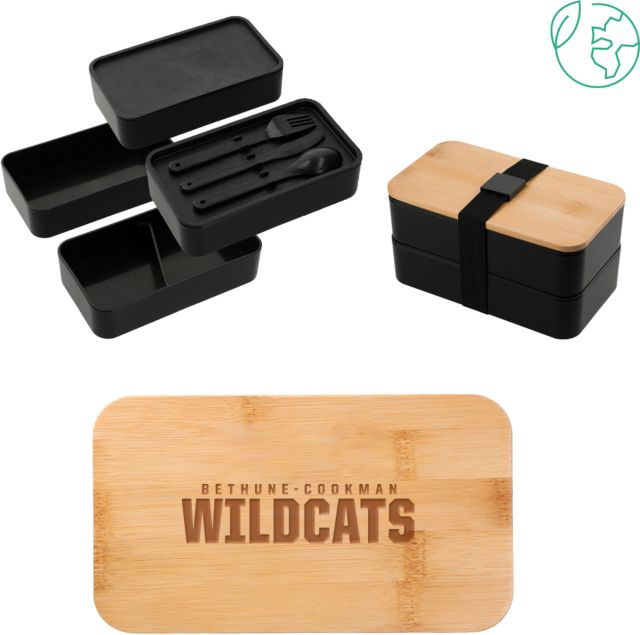 Bethune Cookman Stackable Bamboo Fiber Bento Box Bethune Cookman Wildcats Stacked Engraved - ONLINE ONLY