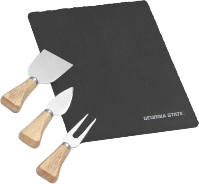 Georgia State 4 Piece Slate Cheese Serving Set Georgia State Wordmark Engraved - ONLINE ONLY