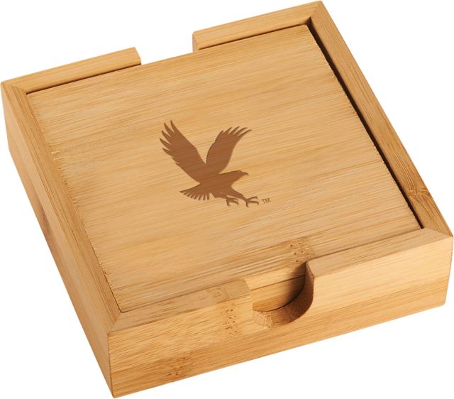 Embry Riddle Worldwide Bamboo Coaster Set ERAU Eagle Engraved - ONLINE ONLY