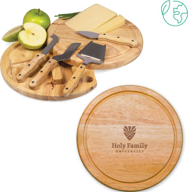 Holy Family 10.2 Inch Circo Cheese Board Set Holy Family Wordmark Stacked Engraved - ONLINE ONLY