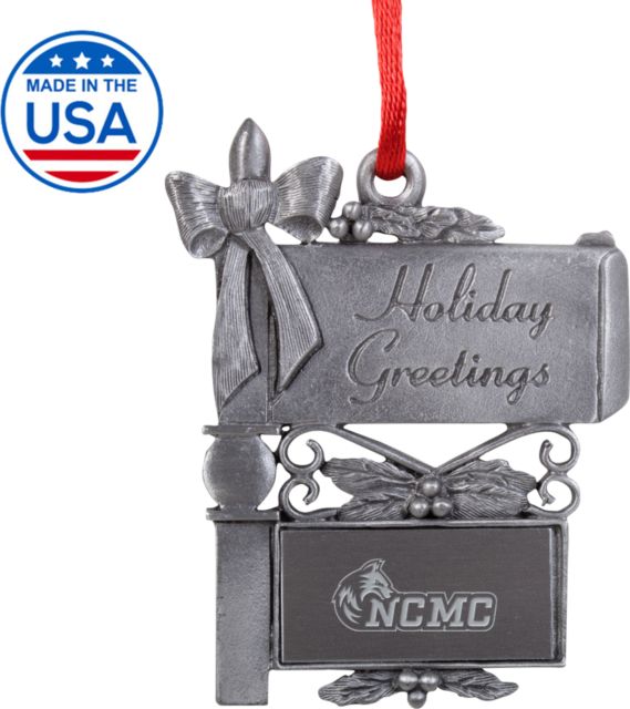 North Central Michigan Mail Box Ornament NCMC with Mascot Reversed Engraved - ONLINE ONLY