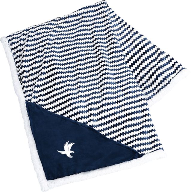 Gavilan Field & Co Luxurious Chevron Striped Sherpa Blanket Gavilan College Icon Engraved - ONLINE ONLY