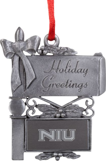 Northern Illinois Mail Box Ornament Primary Wordmark Engraved - ONLINE ONLY