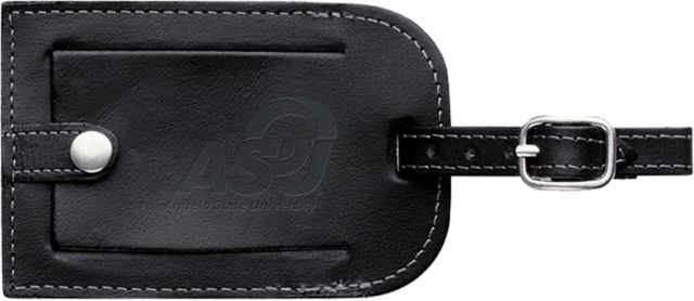 Angelo State Millennium Leather Luggage Tag Primary Mark  Engraved - ONLINE ONLY