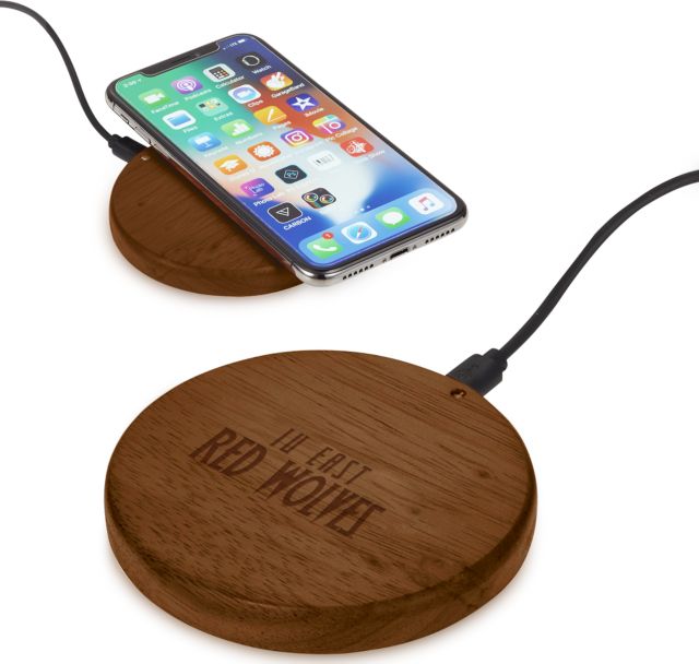 Indiana Bora Wooden Wireless Charging Pad Indiana University East Red Wolves Flat Engraved - ONLINE ONLY