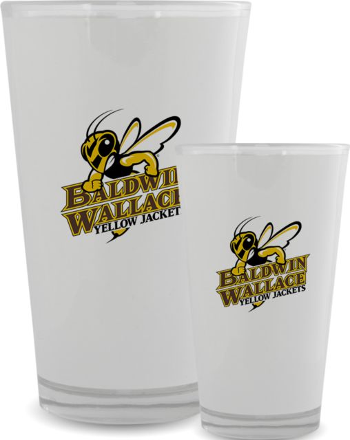 Baldwin Wallace Full Color Glass 17oz Baldwin Wallace Yellow Jackets Primary Athletics - ONLINE ONLY