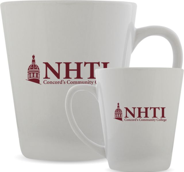 NHTI Concord Full Color Latte Mug 12oz NHTI Primary Wordmark - ONLINE ONLY
