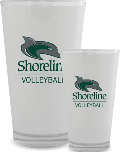Shoreline Full Color Glass 17oz Shoreline Athletics Mark - Volleyball - ONLINE ONLY