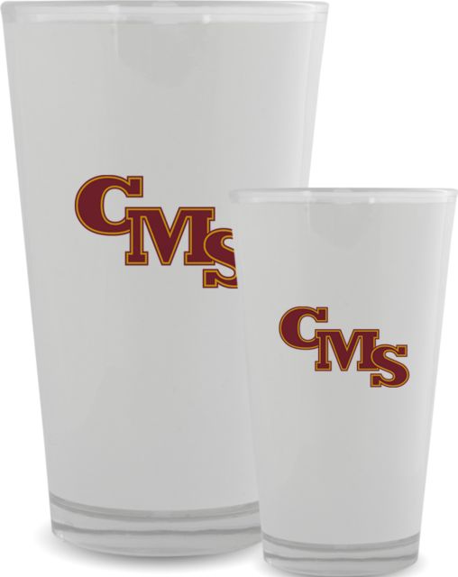 Claremont Colleges Full Color Glass 17oz Claremont Mudd Scripps CMS Wordmark - ONLINE ONLY