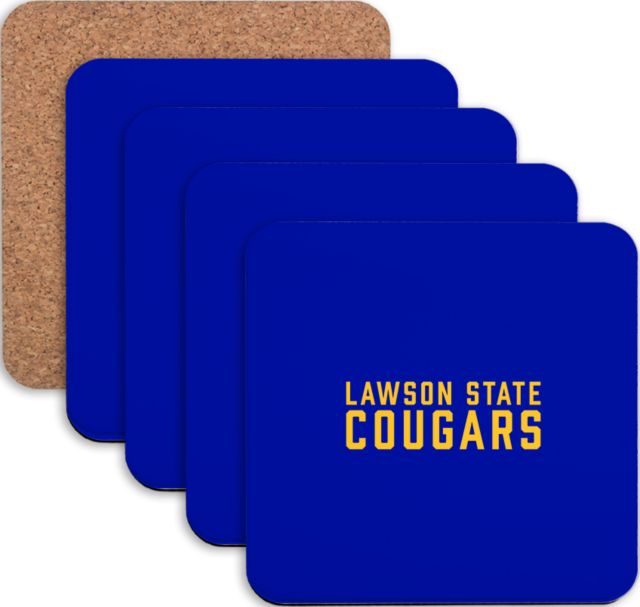 Lawson State Hardboard Coaster w/Cork Backing 4/set Lawson State Cougars Stacked - ONLINE ONLY