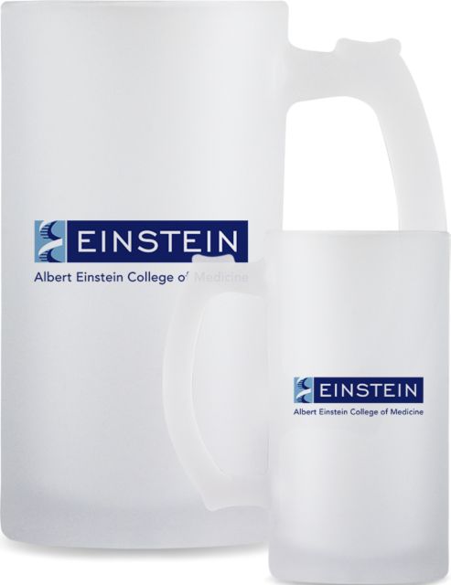 Albert Einstein Full Color Decorative Frosted Glass Mug 16oz Einstein Logo - ONLINE ONLY