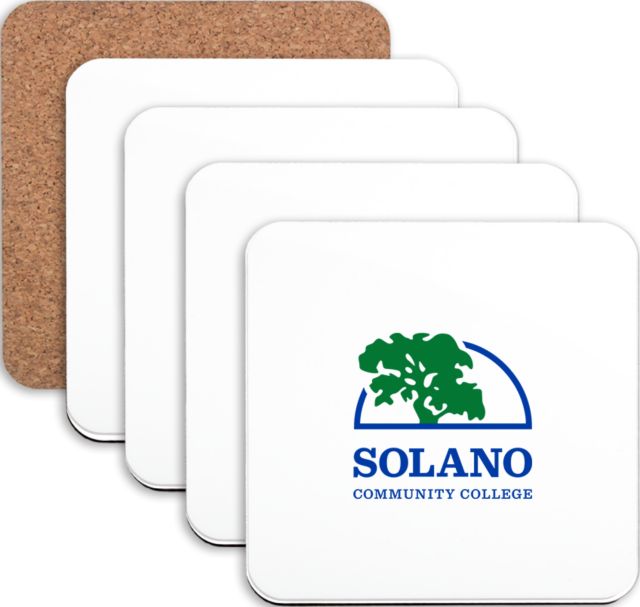 Solano Hardboard Coaster w/Cork Backing 4/set Solano Community College Institutional Mark - ONLINE ONLY