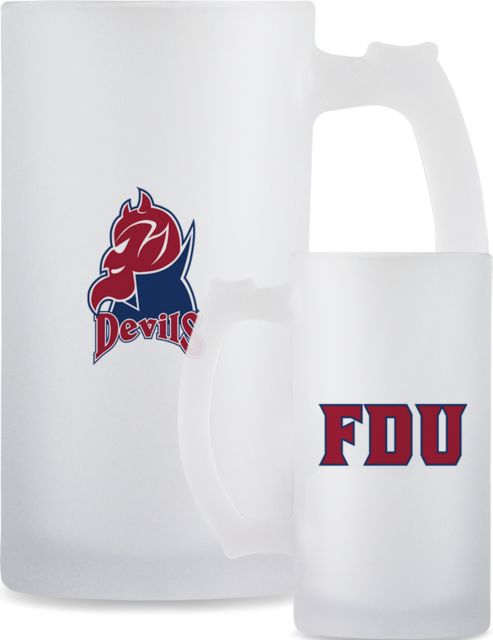 FDU Devils Full Color Decorative Frosted Glass Mug 16oz FDU Devils Alumni - ONLINE ONLY